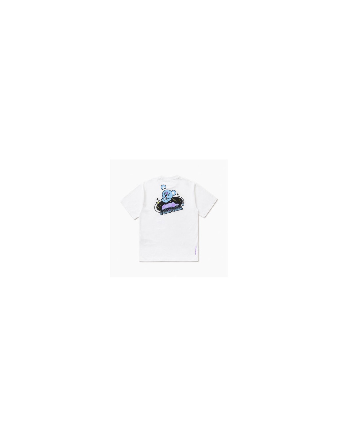 라인프렌즈_BT21 KOYA 스페이스 와펜 화이트 반팔 티셔츠