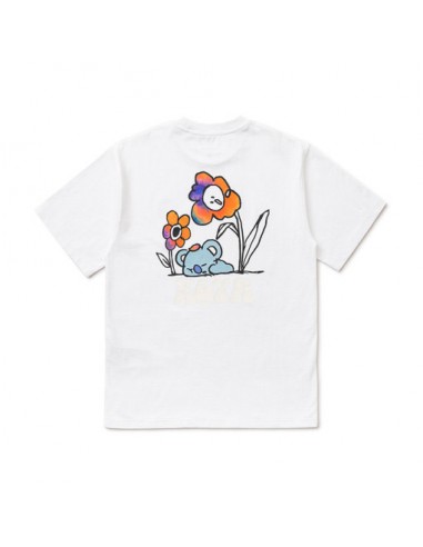 라인프렌즈_BT21 KOYA 플라워 화이트 반팔 티셔츠