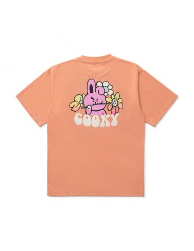 라인프렌즈_BT21 TATA 플라워 코랄 반팔 티셔츠