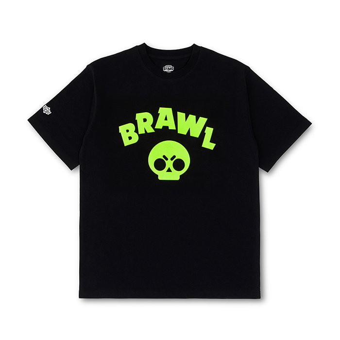 라인프렌즈_브롤스타즈 네온 심볼 블랙 반팔 티셔츠 (S-XL)