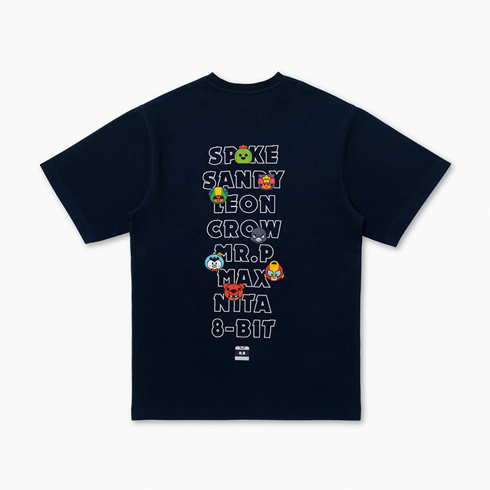 라인프렌즈_브롤스타즈 네임 레터링 반팔 티셔츠 (S-XL)