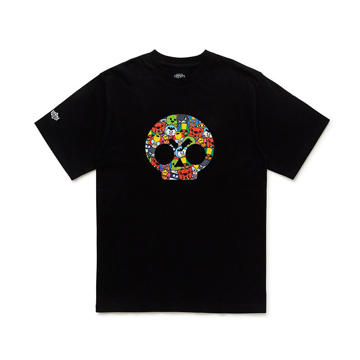 라인프렌즈_브롤스타즈 심볼 컬러 블랙 반팔 티셔츠 (S-XL)