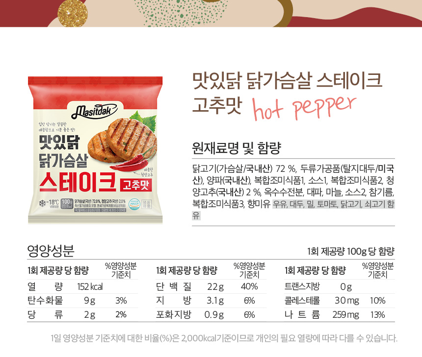 CJ_닭가슴살 스테이크 고추맛