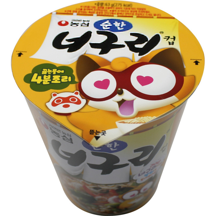농심_순한너구리 컵