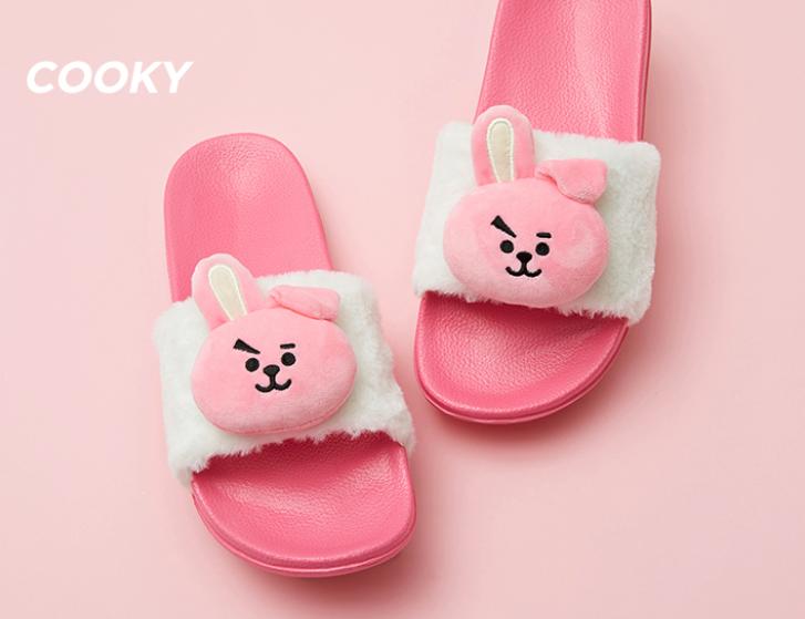 라인프렌즈_BT21 COOKY 인형 슬리퍼