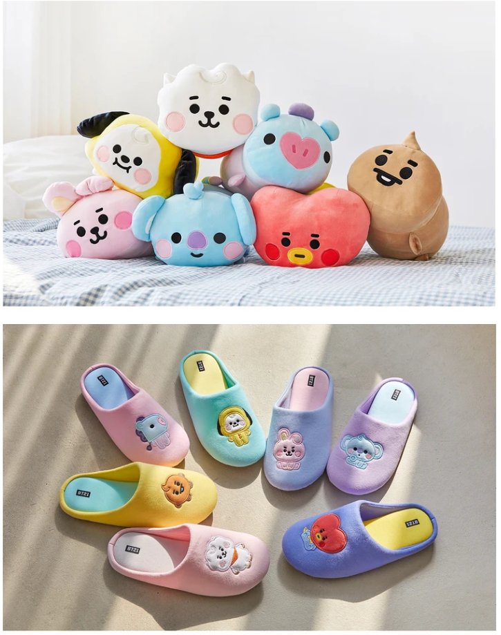 라인프렌즈_BT21 TATA BABY 자수 슬리퍼