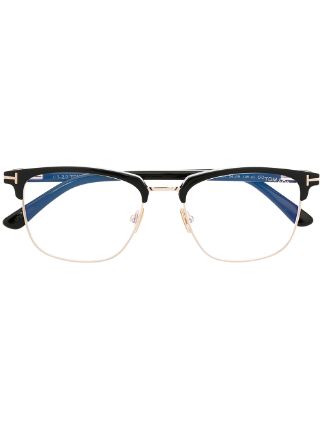 톰포드_BLUE BLOCK RECTANGULAR MAGNETIC BRIDGE OPTICAL